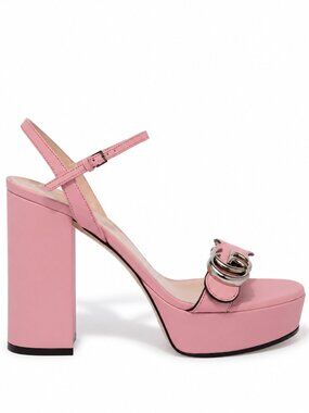 Gucci Marmont Pink Platform Heels
